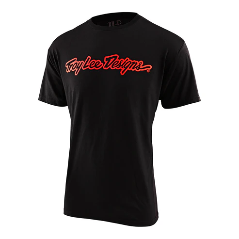 Troy Lee Designs Short Sleeve Tee Signature S Black / Glo Red