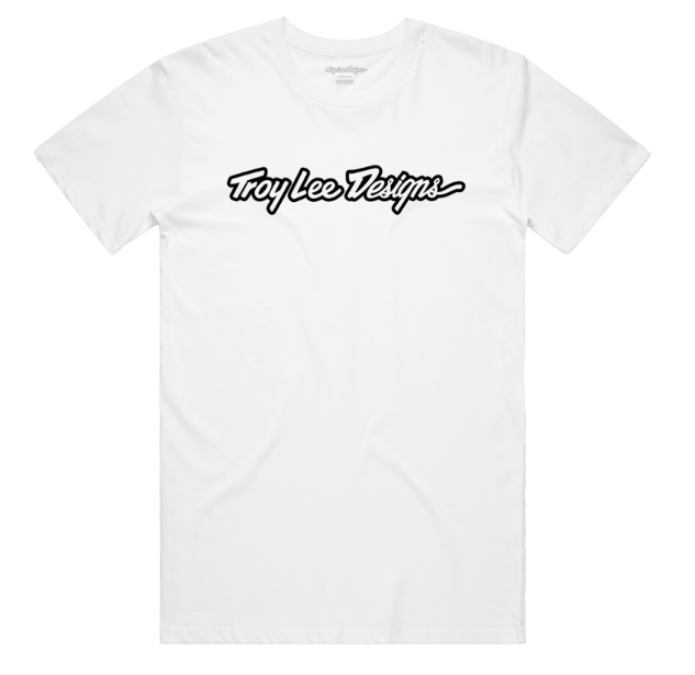Troy Lee Designs Short Sleeve Tee Signature M White / Black