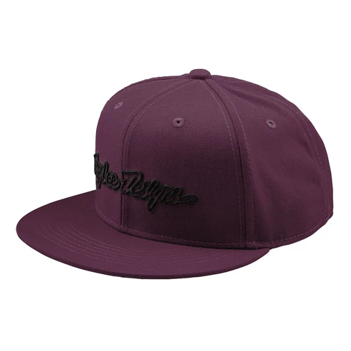 Troy Lee Designs Flat Bill Snapback Signature Sangria