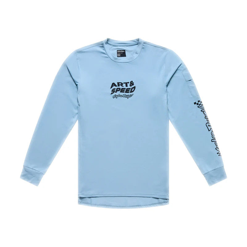 Troy Lee Designs Ruckus Ride Long Sleeve Tee Waves Dawn Blue XL