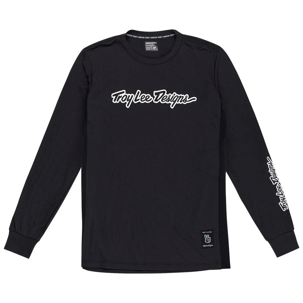 Troy Lee Designs Skyline Long Sleeve Ride Tee Signature Black M