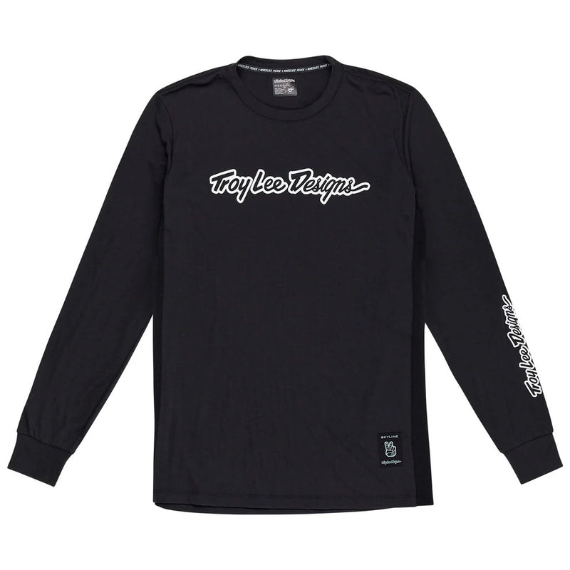 Troy Lee Designs Skyline Long Sleeve Ride Tee Signature Black M