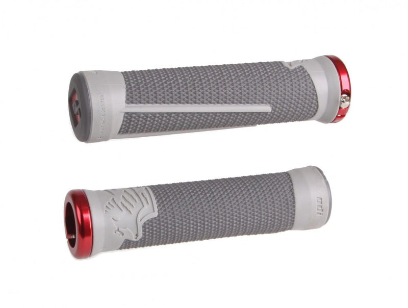 ODI AG2 v2.1 Lock-On Grips Graphite/CoolGray with Red Clamps