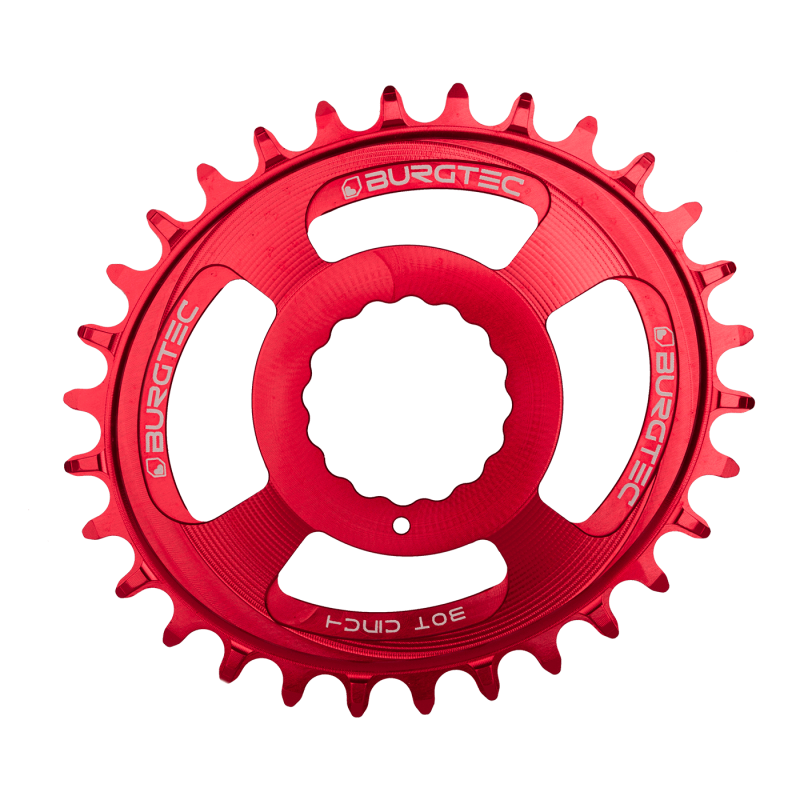 BURGTEC Oval Cinch Thick Thin Chainring ­Race Red ­32T