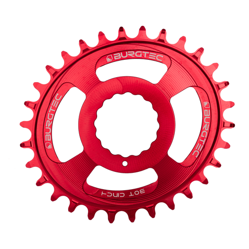 BURGTEC Oval Cinch Thick Thin Chainring ­Race Red ­32T