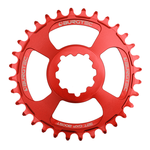BURGTEC GXP Boost 3mm Offset Thick Thin Chainring 34T Race Red