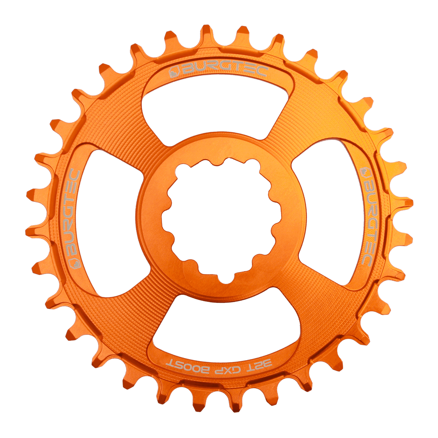 BURGTEC GXP Boost 3mm Offset Thick Thin Chainring 34T Iron Bro Orange