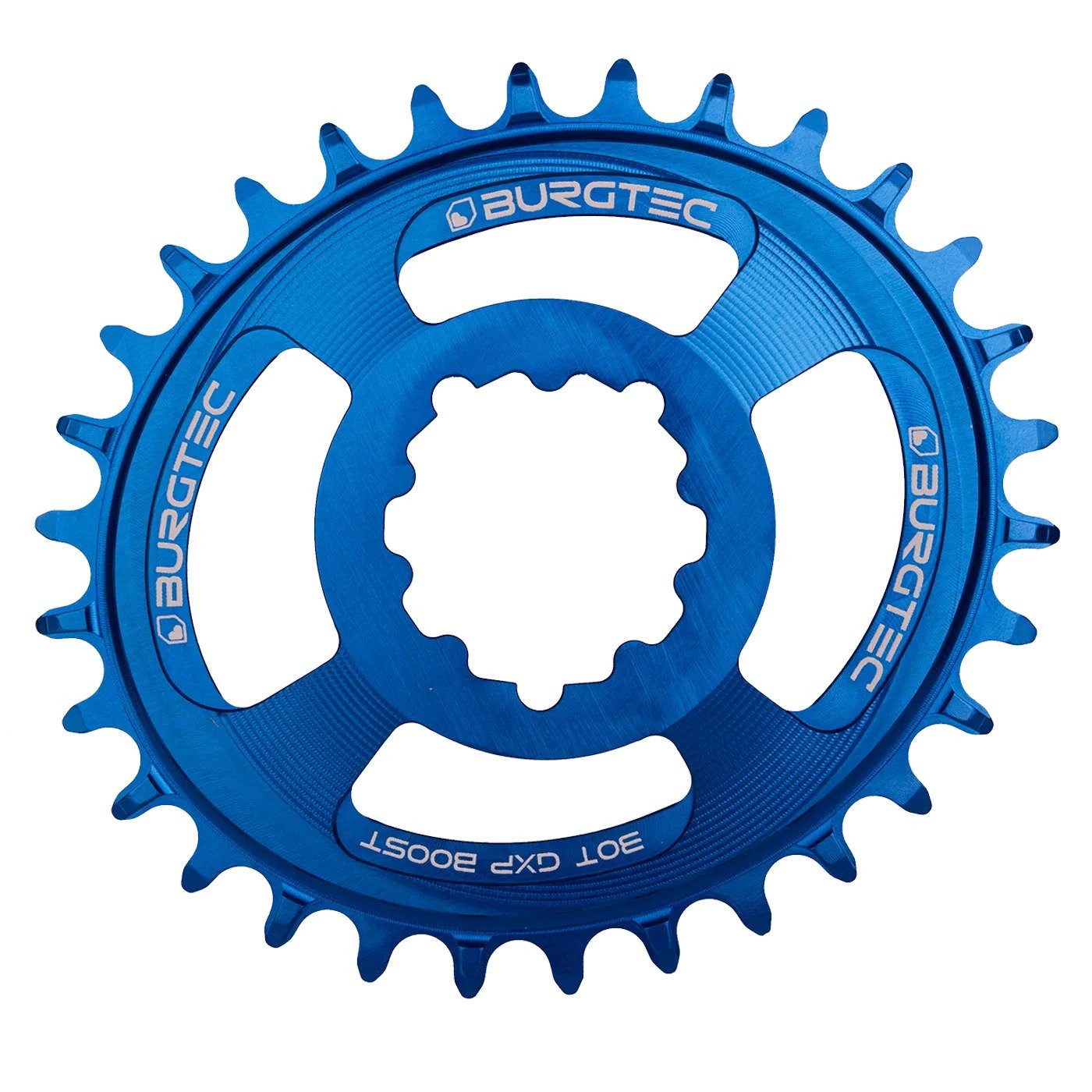 BURGTEC Oval GXP Boost 3mm Offset Thick Thin Chainring 32T Deep Blue
