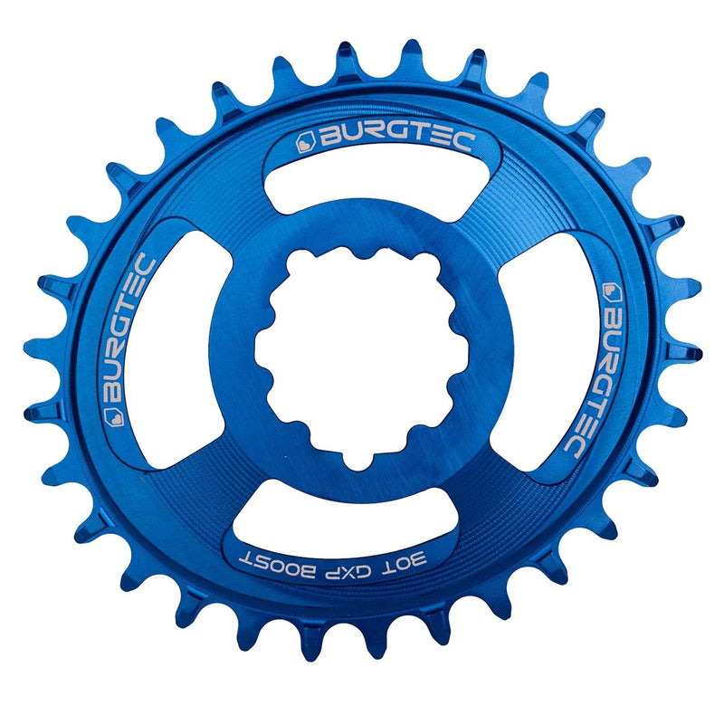 BURGTEC Oval GXP Boost 3mm Offset Thick Thin Chainring 32T Deep Blue