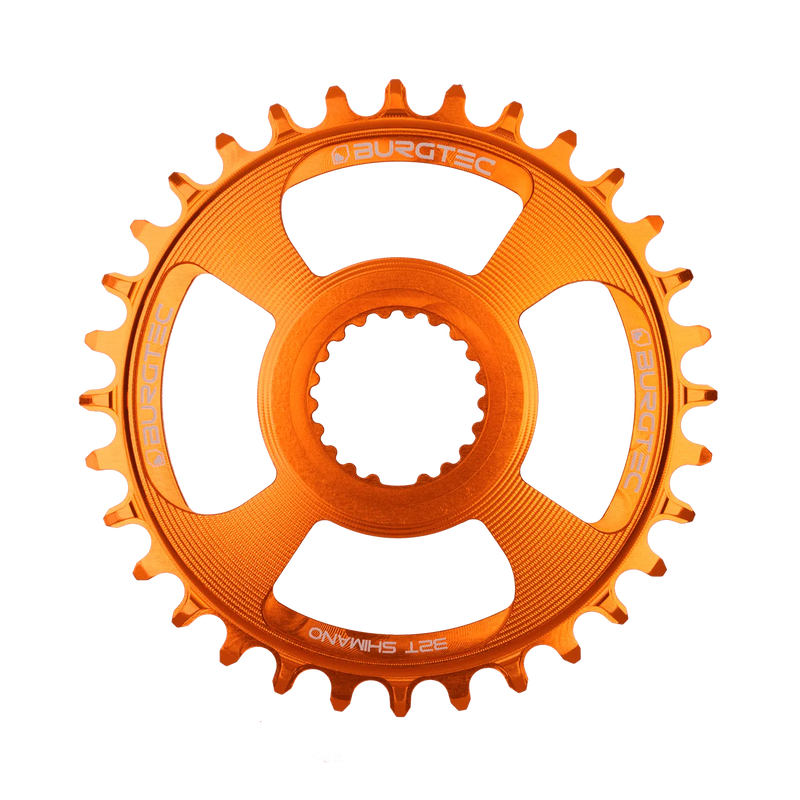 BURGTEC Shimano Direct Mount Thick Thin Chainring 34T Iron Bro Orange