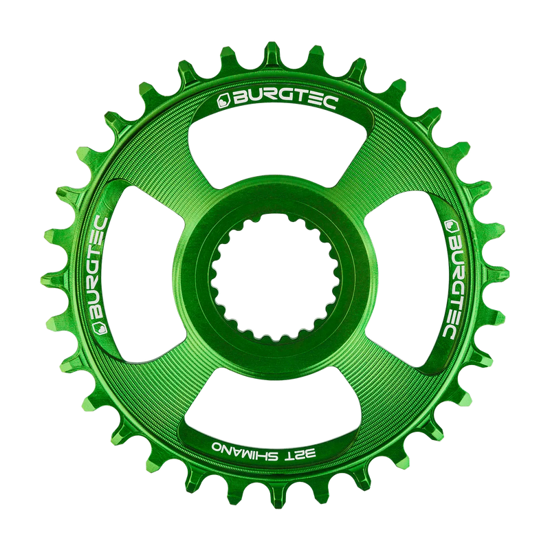 BURGTEC Shimano Direct Mount Thick Thin Chainring - 32T - Candy Spruce Green