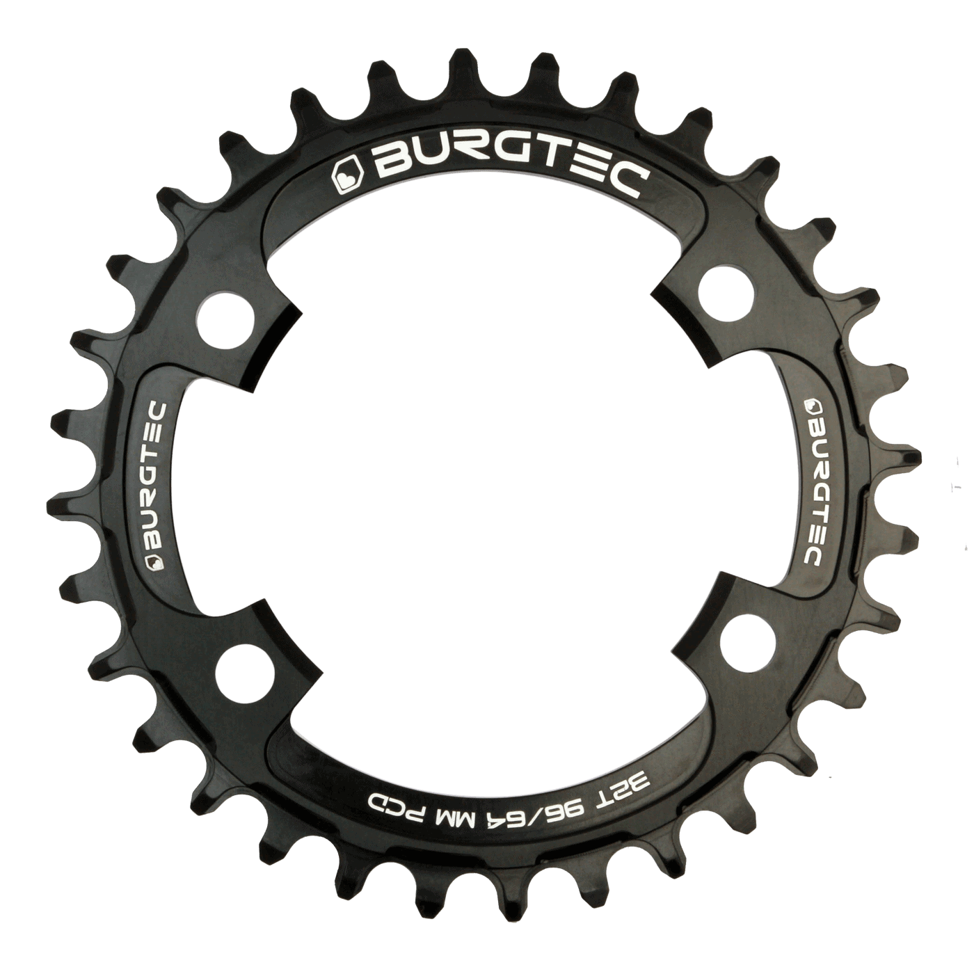 BURGTEC 96/64mm PCD Thick Thin Chainring 32T Burgtec Black