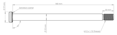 BURGTEC 180mm X 12mm 1.75mm Pitch Rear Axle Burgtec Black