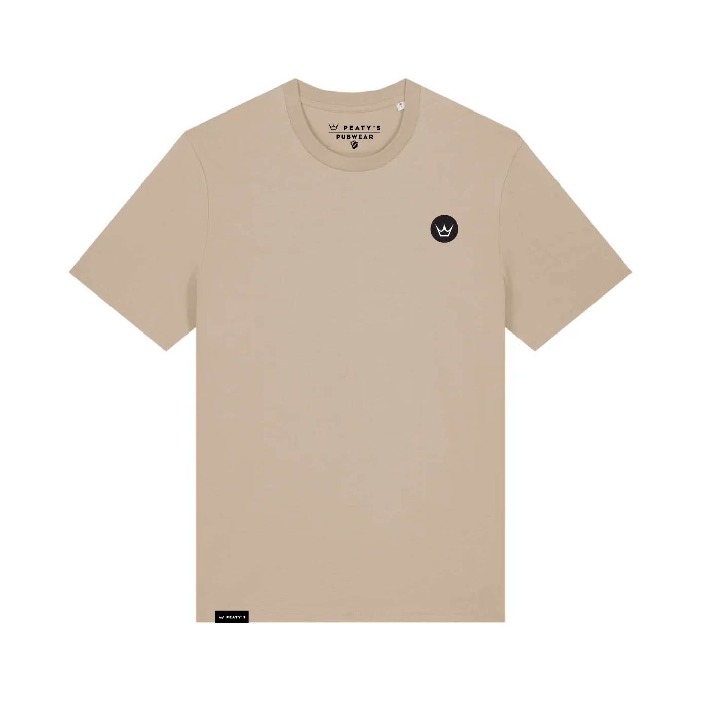 Peaty's AW25 PubWear Tee - Embroidered Crown / Desert Dust - Large