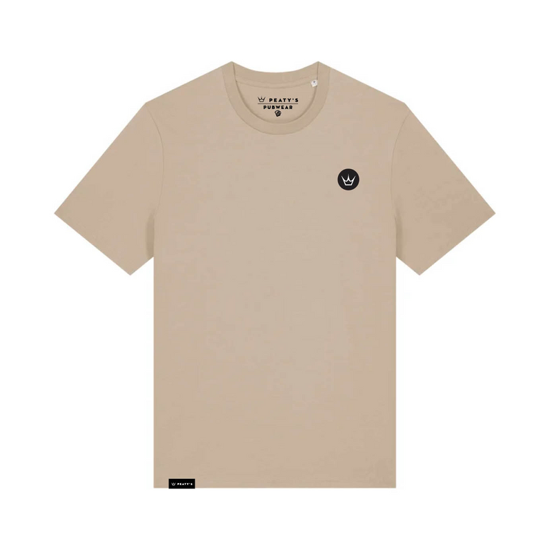 Peaty's AW25 PubWear Tee - Embroidered Crown / Desert Dust - Small