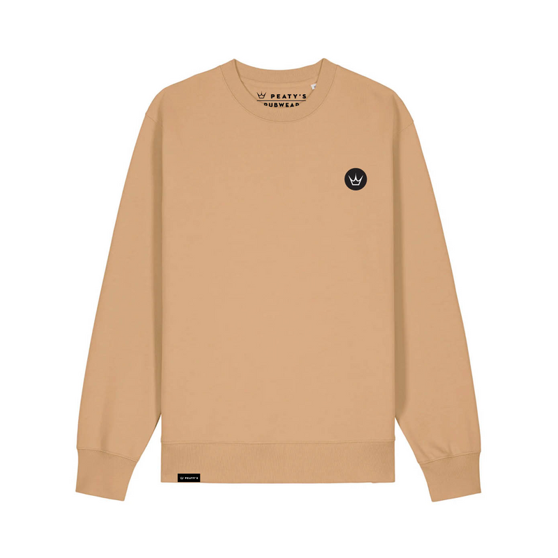 Peaty's AW25 PubWear Crew Jumper - Embroidered Crown / Latte - Small
