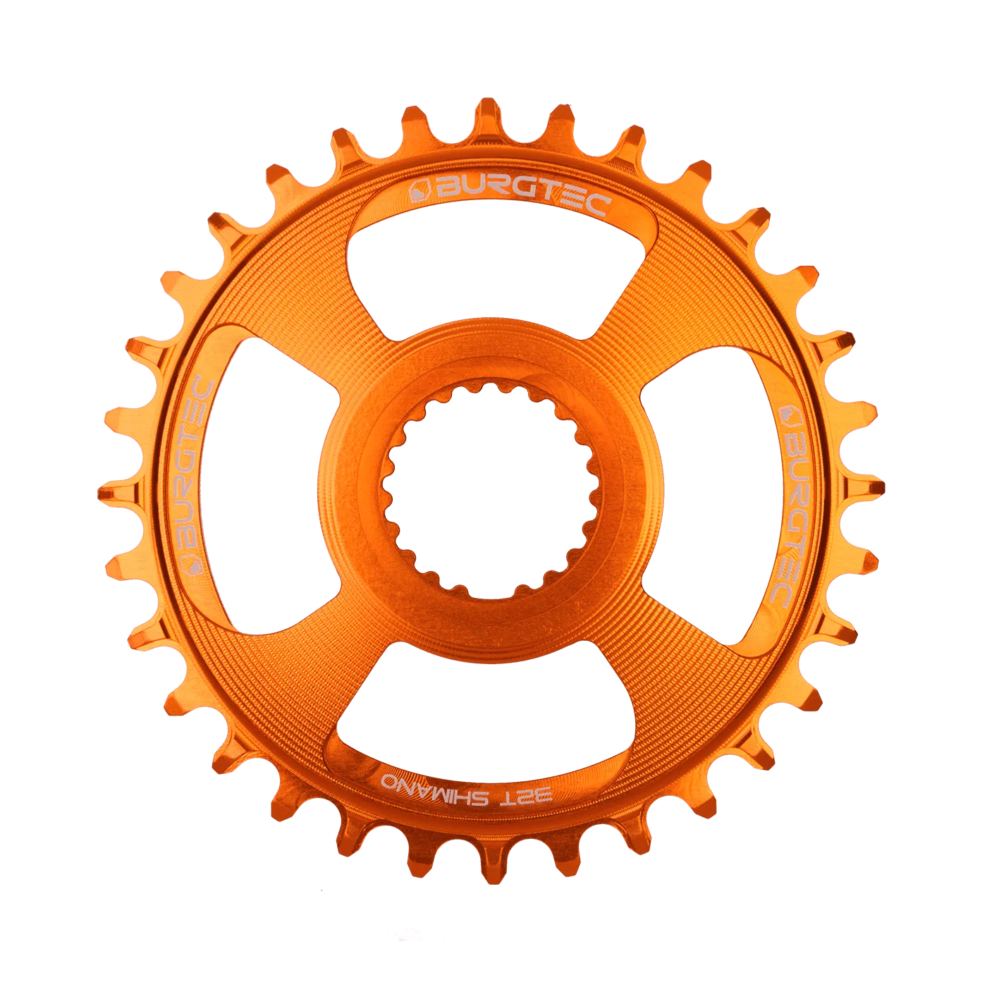 BURGTEC Thick Thin Chainring for Shimano Direct Mount - 30T - Iron Bro Orange