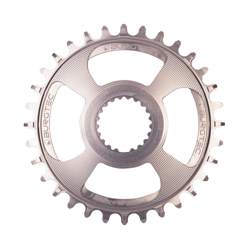 BURGTEC Thick Thin Chainring for Shimano Direct Mount - 32T - Rhodium Silver