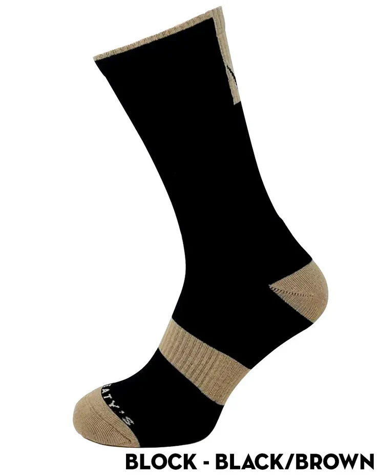 Peaty's AW25 ShredSock - Block - Black/Brown