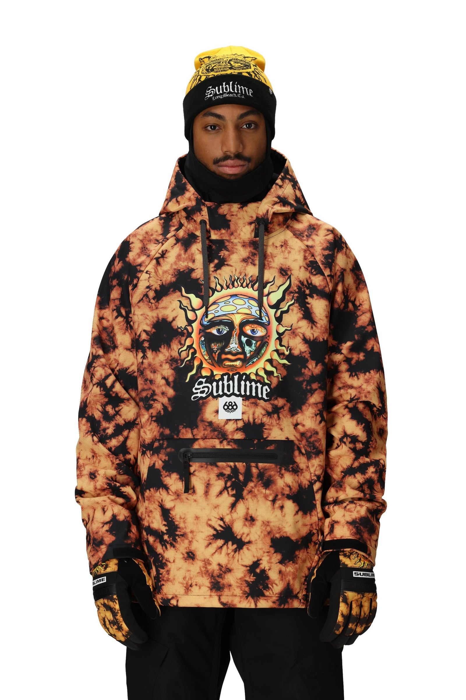 686 Waterproof Hoody Sublime Orange Tie Dye