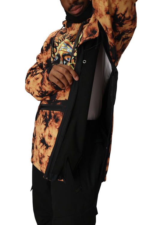 686 Waterproof Hoody Sublime Orange Tie Dye