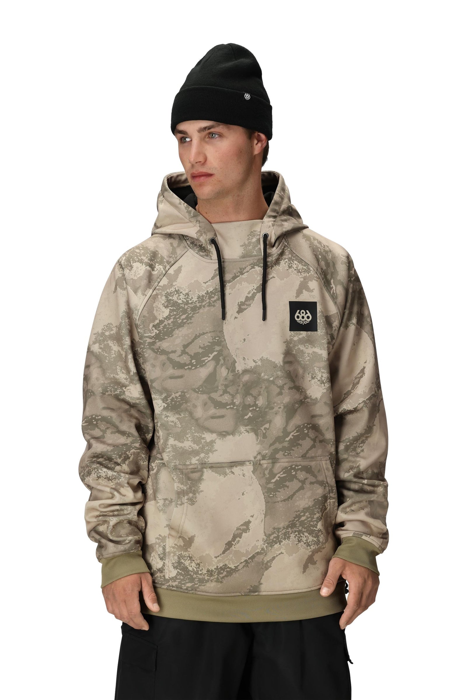 686 Bonded Fleece Hoody Limestone Hemisphere Print