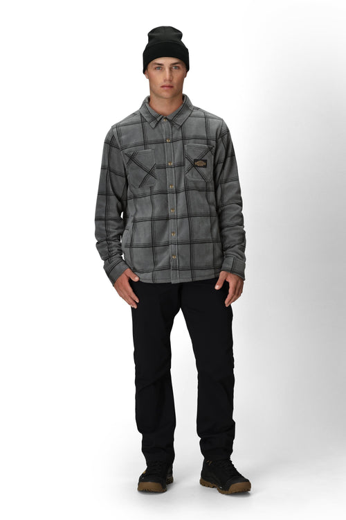 686 Sierra Fleece Flannel Rhino Grey Plaid
