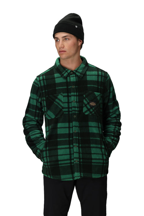 686 Sierra Fleece Flannel Emerald Green Plaid