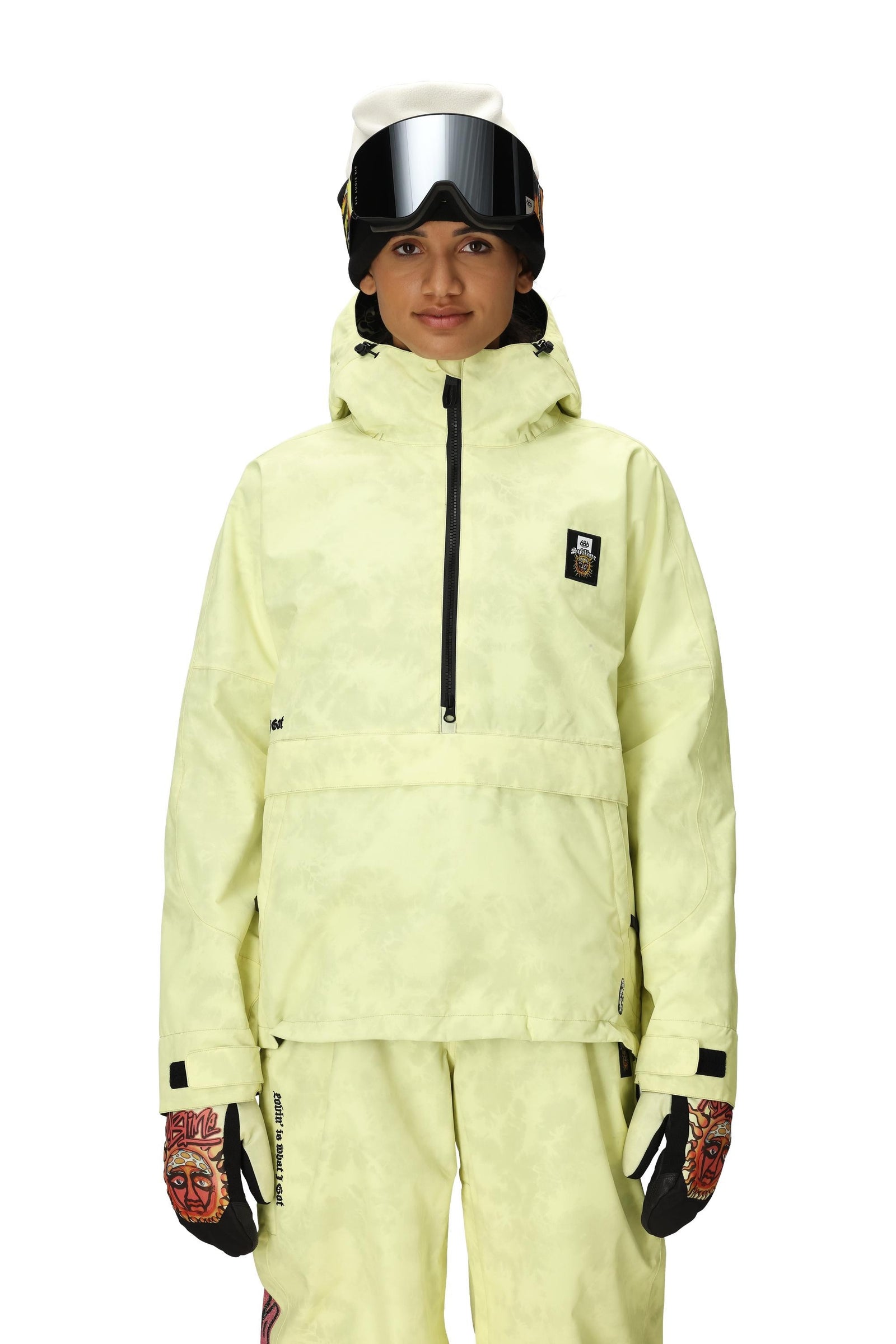 686 Women's Sublime Shell Anorak Sublime Yellow Tie Dye