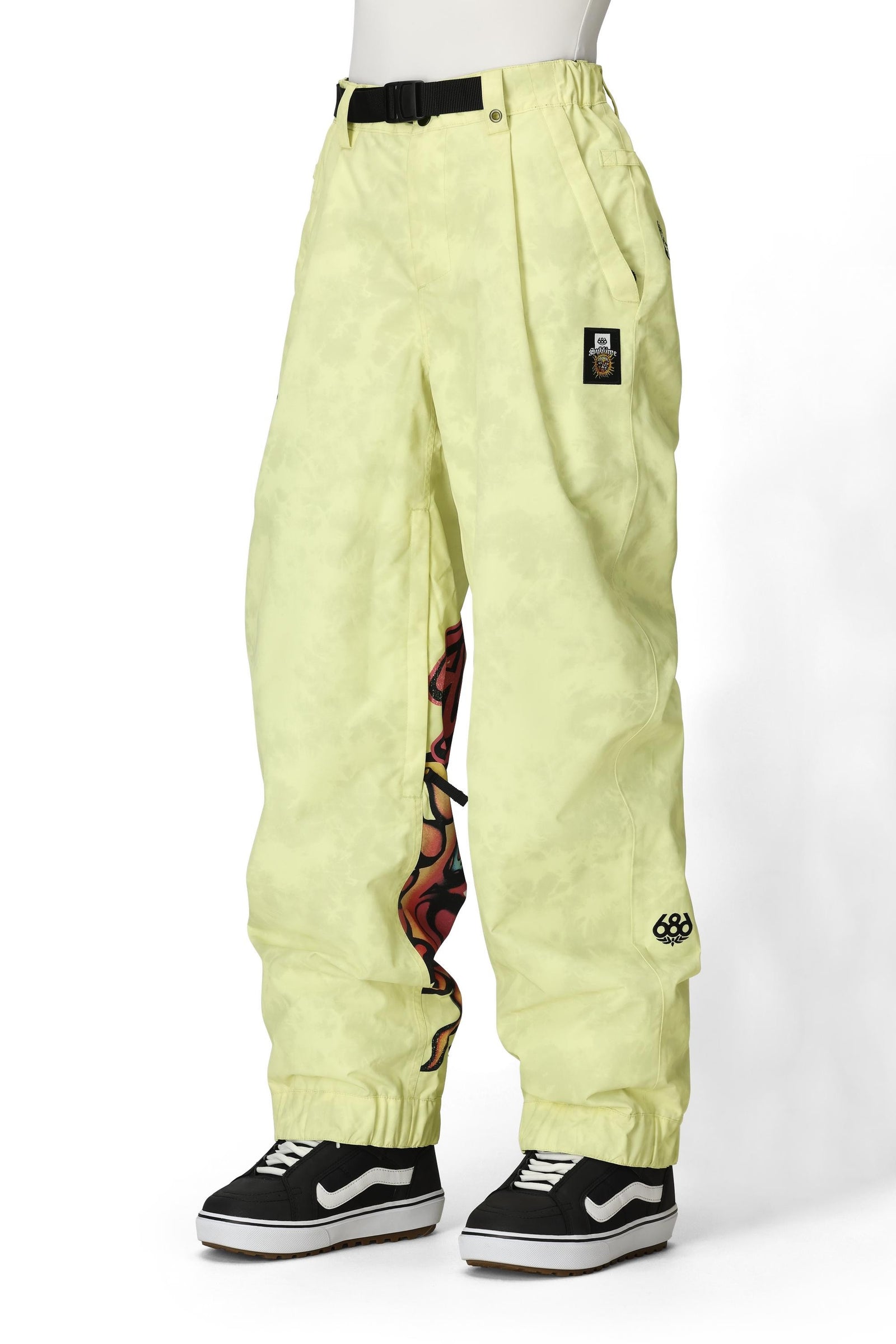 686 Women's Sublime Shell Pant Sublime Yellow Tie Dye