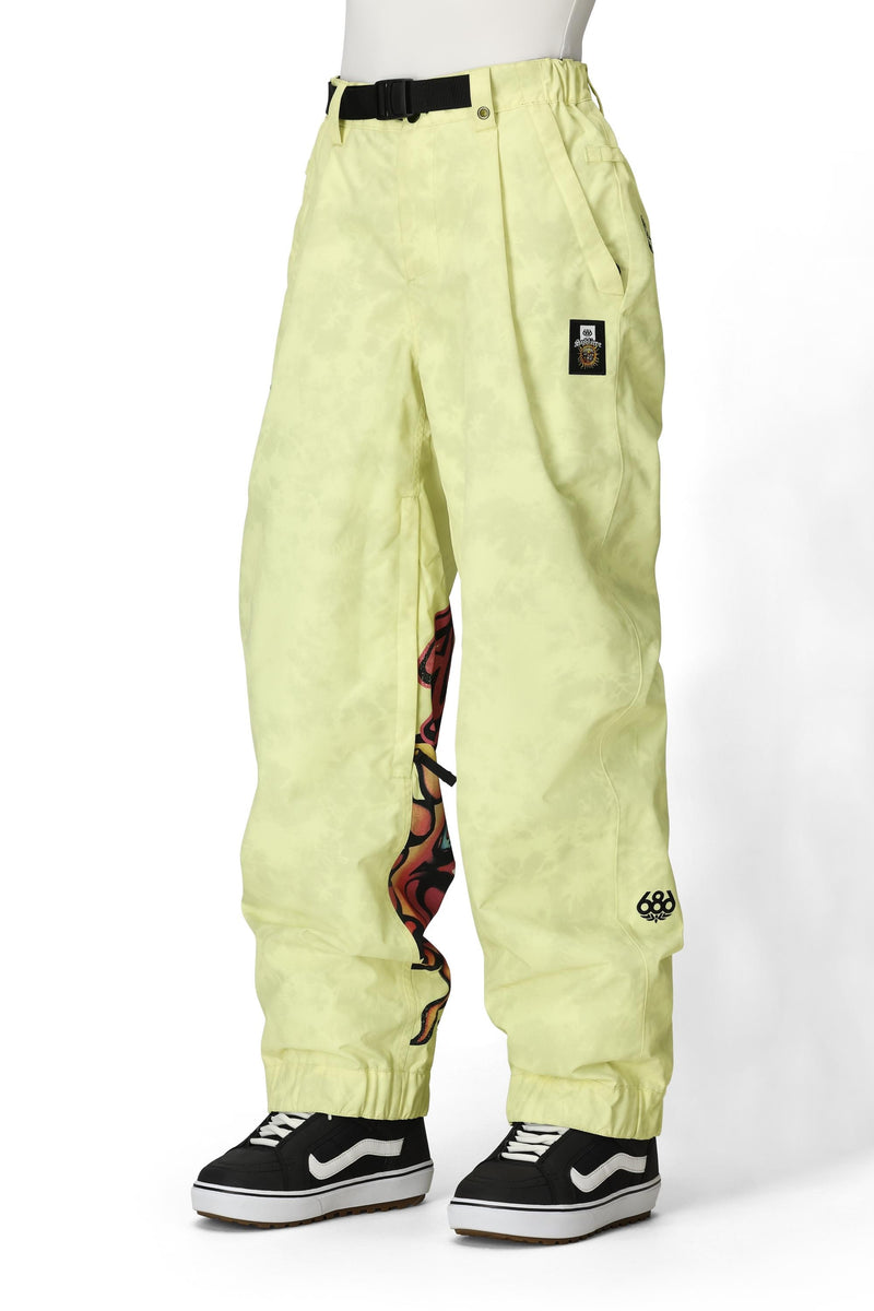 686 Women's Sublime Shell Pant Sublime Yellow Tie Dye
