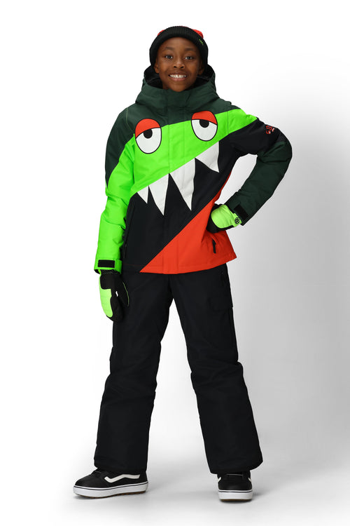 686 Boys' Snaggletooth Owen Insulated Jacket Borealis Green Colorblock