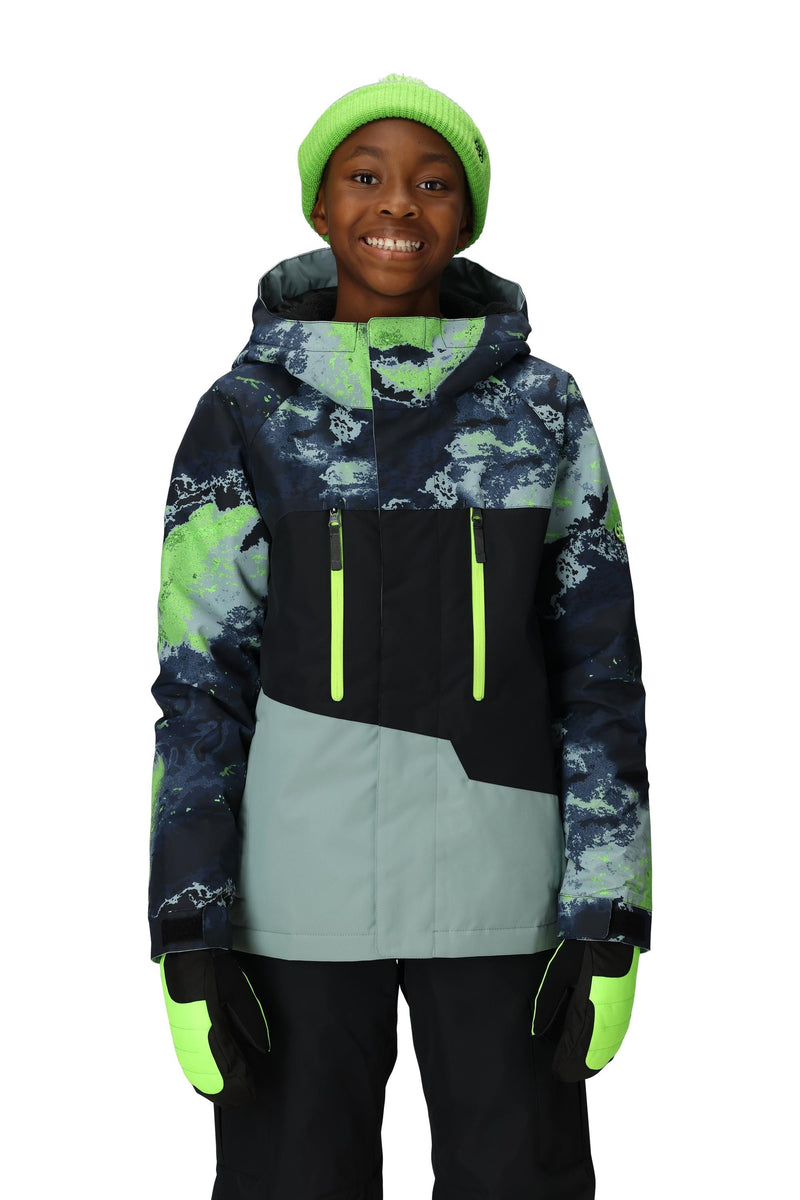 686 Boys' Geo Insulated Jacket Blue Hemisphere Colorblock