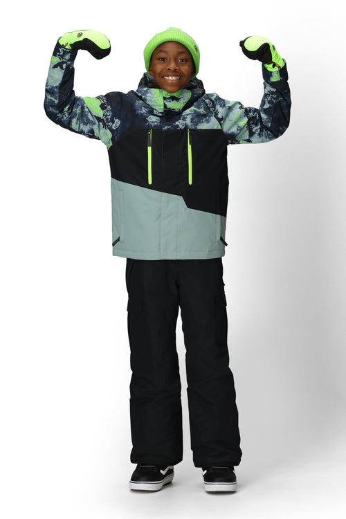 686 Boys' Geo Insulated Jacket Blue Hemisphere Colorblock
