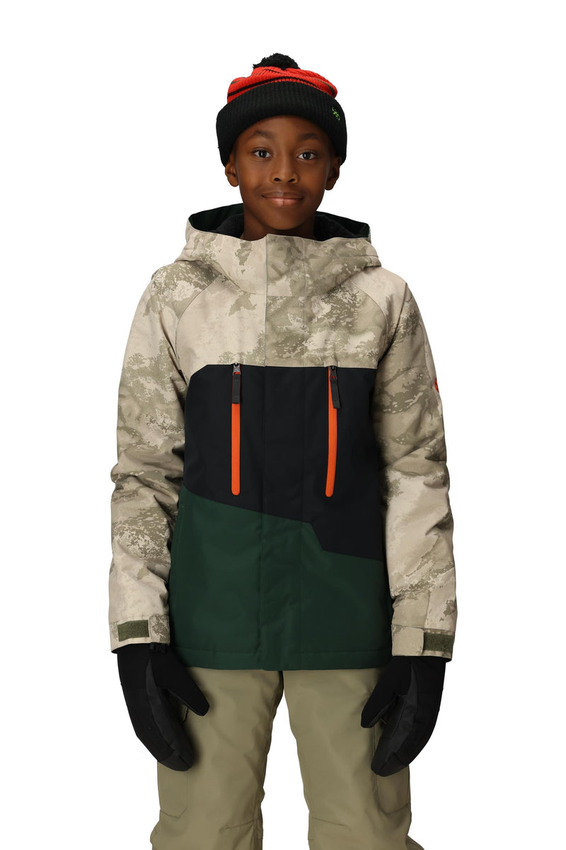 686 Boys' Geo Insulated Jacket Limestone Hemisphere Colorblock