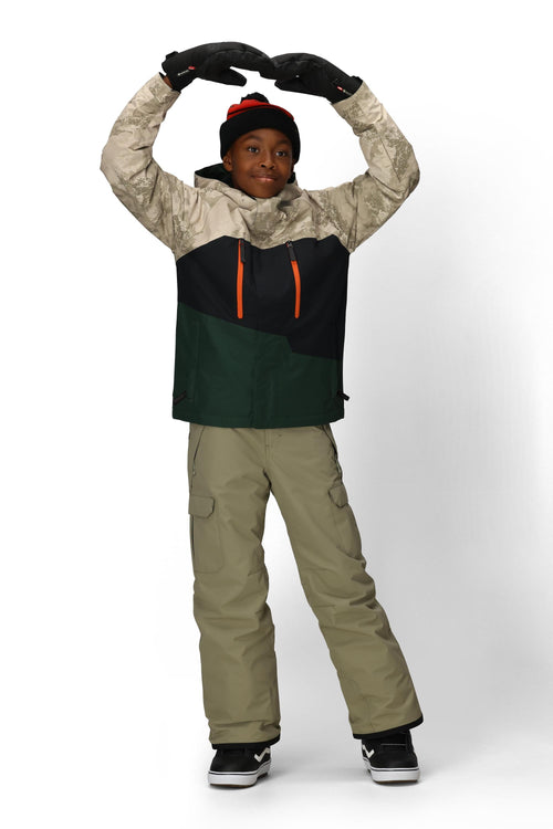 686 Boys' Geo Insulated Jacket Limestone Hemisphere Colorblock