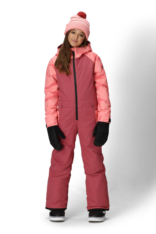 686 Girls' Shine Insulated One-Piece Rosewood Colorblock