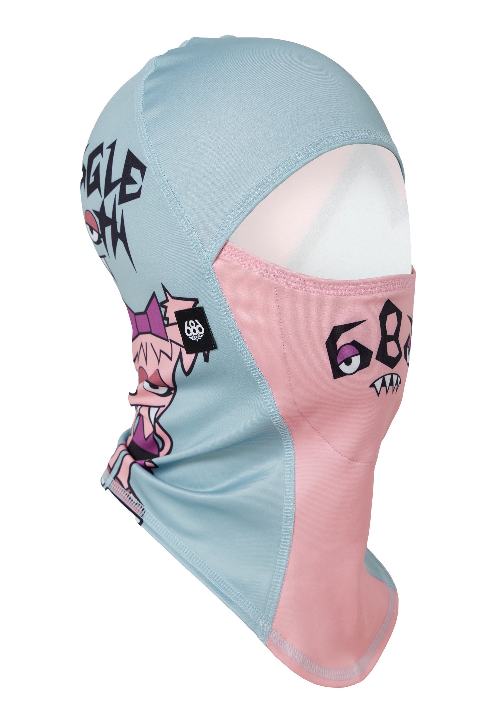 686 Youth Bolt Balaclava Geranium Pink Colorblock