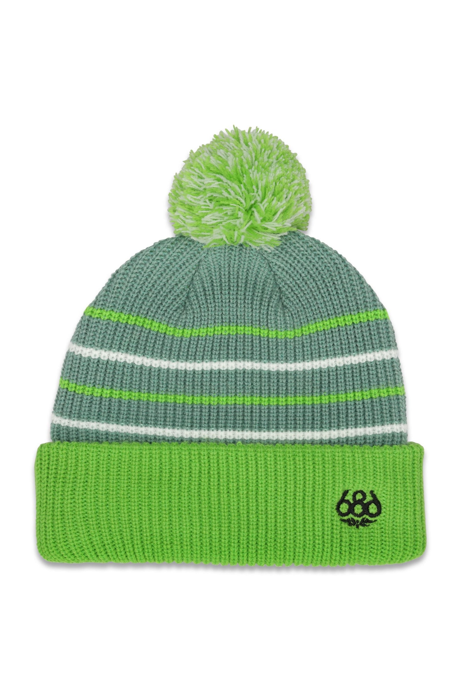 686 Youth Pom Beanie Lime Colorblock