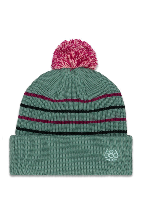 686 Youth Pom Beanie Dusty Marine Colorblock