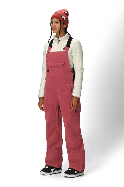 686 Women's Black Magic Insulated Bib Rosewood Corduroy