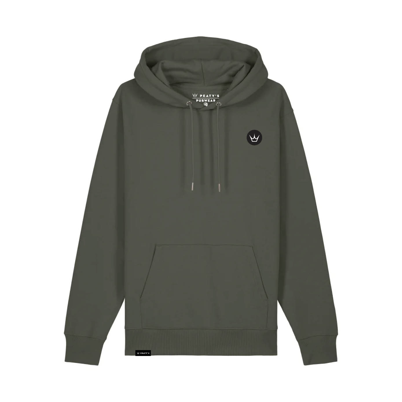 Peaty's AW25 PubWear Hoody - Embroidered Crown / Khaki