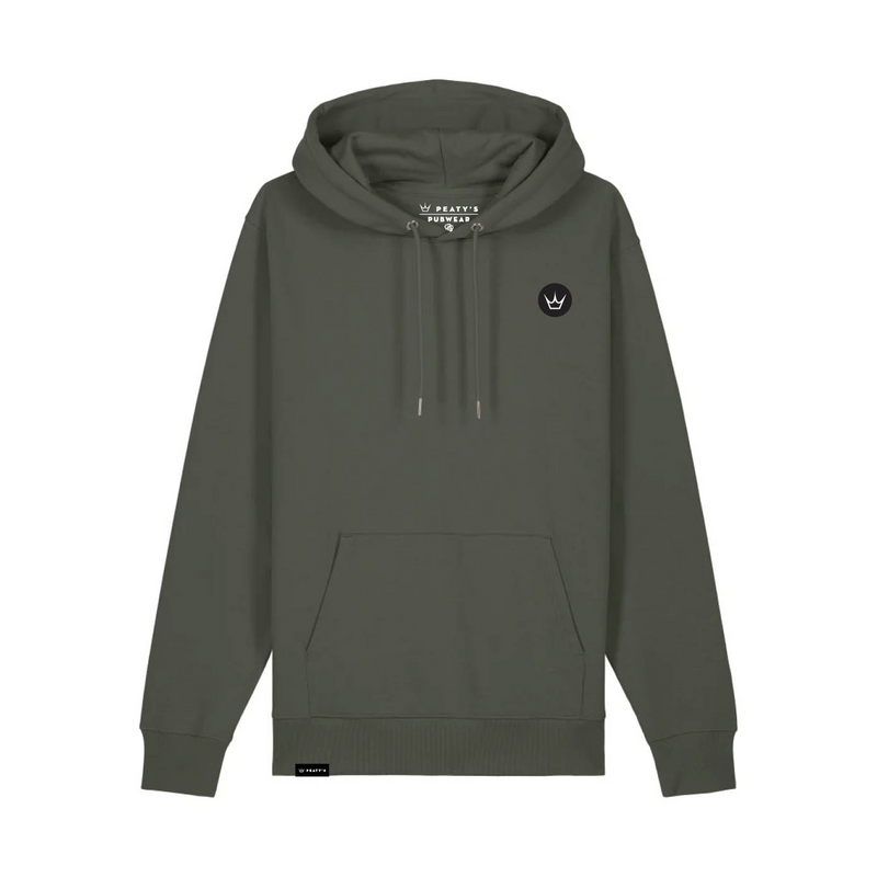 Peaty's AW25 PubWear Hoody - Embroidered Crown / Khaki