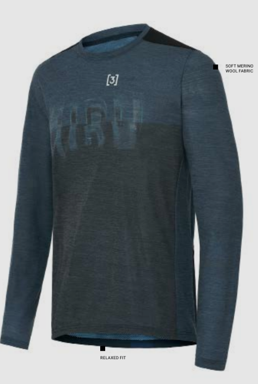 HIRU M Lab Merino LS T-Shirt Blue