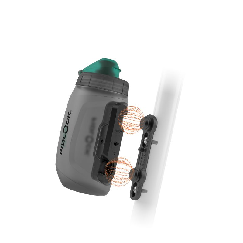 FIDLOCK Twist Bottle Antibacterial 450 + Bike Base Smoke Grey