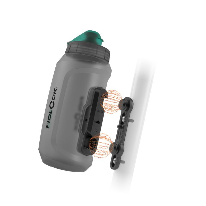 FIDLOCK Twist Bottle 750 Antibacterial + Bike Base Smoke Grey