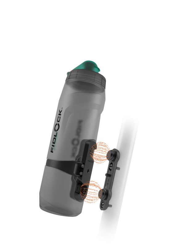 FIDLOCK Twist Bottle Antibacterial 800 + Bike Base Smoke
